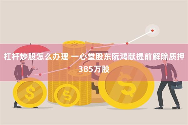 杠杆炒股怎么办理 一心堂股东阮鸿献提前解除质押385万股