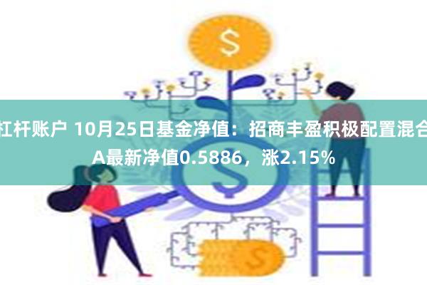 杠杆账户 10月25日基金净值：招商丰盈积极配置混合A最新净值0.5886，涨2.15%